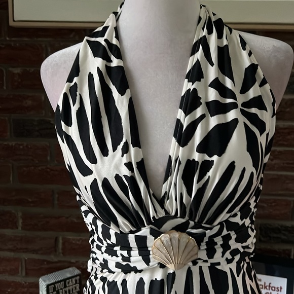 PatBO Geometric Plunge Halter One-Piece Swimsuit Size Medium - Picture 4 of 6